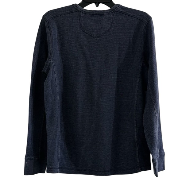 Eddie Bauer Mens Navy Blue Waffle Knit Thermal Long Sleeve Crewneck M - Picture 3 of 13